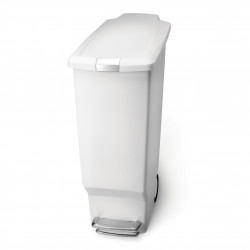 Simplehuman plastic trash bin, white color, 40 liter