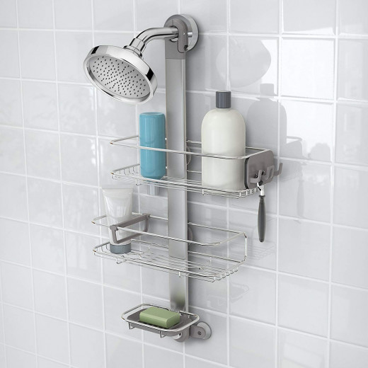 Simplehuman Stainless Steel And Anodized Aluminum Shower Caddy, Silver Color