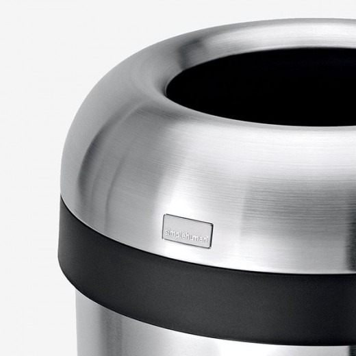 Simplehuman open bullet trash bin, stainless steel, brushed, 80 liter