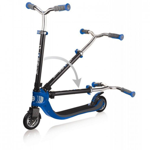 Globber Flow 125 Foldable Scooter, Black and Blue Color