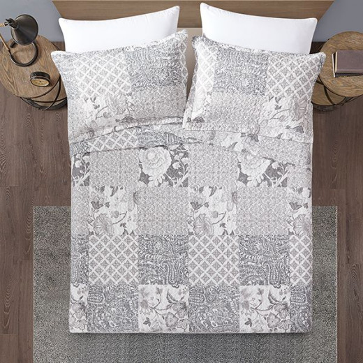 Nova Bed Spread 3 Pieces Set Percy, Gray Color