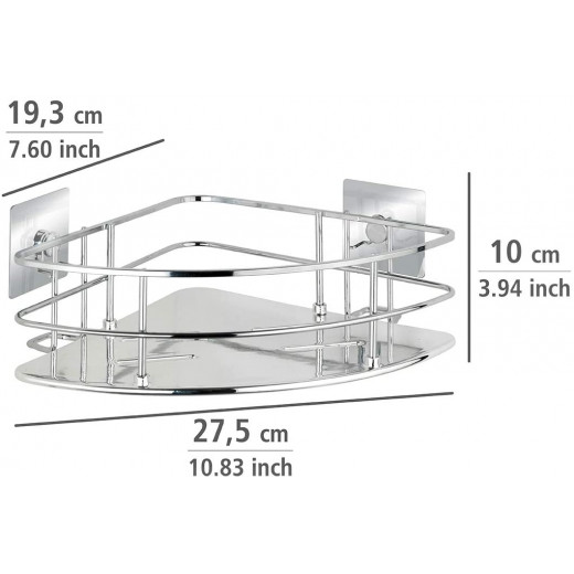 Wenko Corner Shelf Turbo-Loc Quadro Stainless Steel