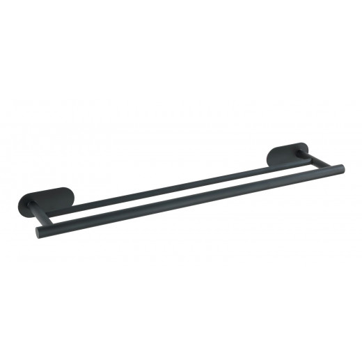 Wenko Double Towel Rail Turbo-Loc Orea, Black Color