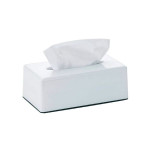 Kela Facial Tissue Box, White Color, Panno Rectangular Design