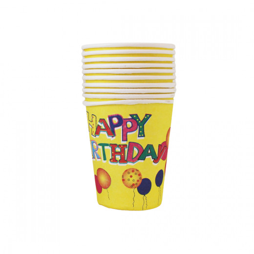 Disposable Paper Cups, Happy Birthday Design