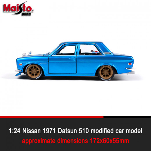 Maisto 1971 Datsun 510, Scale 1:24, Blue Color