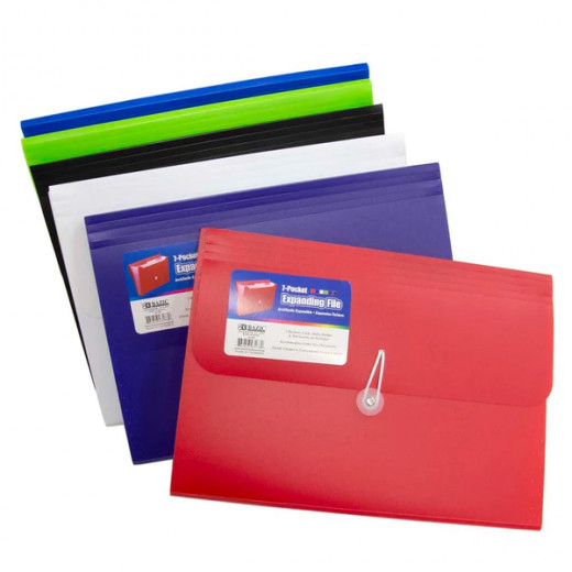 Bazic Expanding File Letter Size Poly, Assorted, 7 Pocket