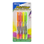 Bazic Liquid Pen Style Fluorescent Highlighter, 3 Pieces