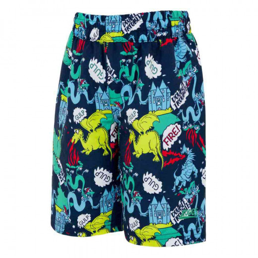 Zoggs Boys Water Shorts, Fire Dragon Design