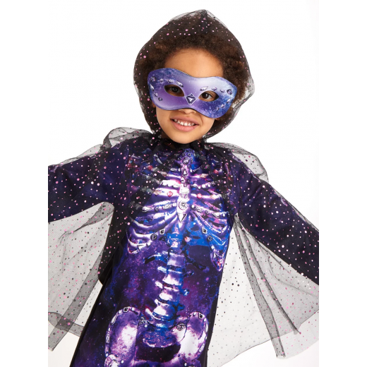 Hollowen Purple Skeleton Costume With Eyes Mask