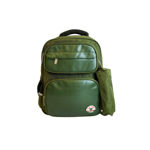 Amigo Gifted School Bag With Pencil Case, Dark Green Color, 40 Cm