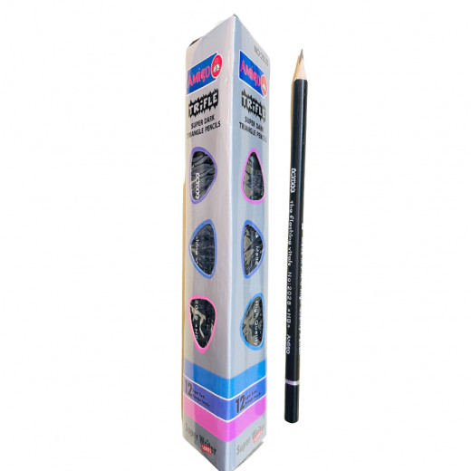 Amigo Trifle Super Dark Triangle Pencils, 12 Pieces