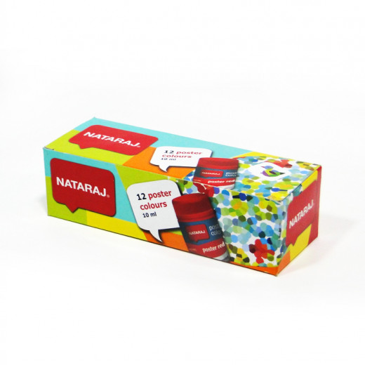 Nataraj Poster Colors, 12 Colors, 10 Ml