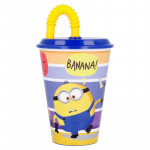 Cup With Tumbler Straw, Minions Design, 430 Ml