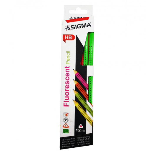 أقلام رصاص خشبية مثلثة, بألوان متنوعة، 12 قطعة من سيجما
