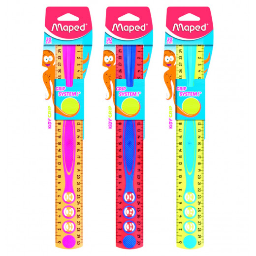 Maped Kidy Grip Ruler, Assorted Color, 30 Cm