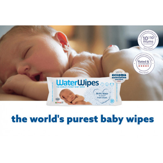 WaterWipes Sensitive Unscented Baby Wipes, 60 Wipes