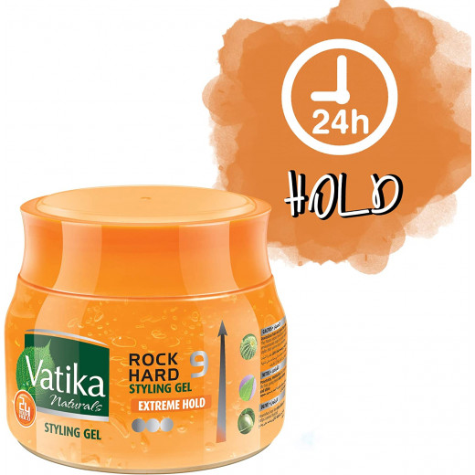 Vatika Naturals Extreme Hold, Rock Hard Styling Gel, 500 Ml