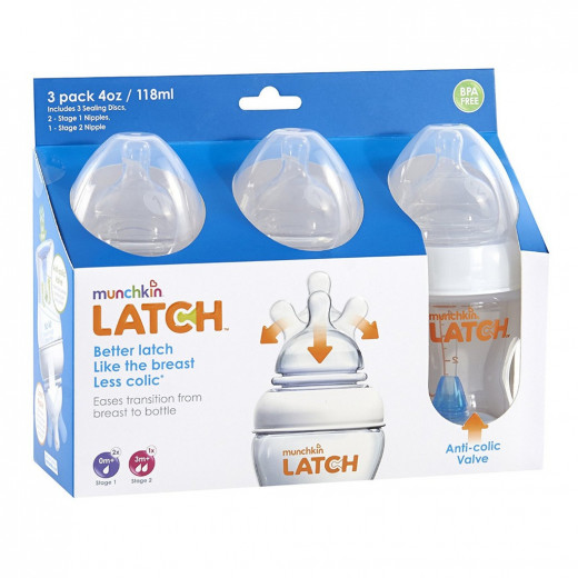 Munchkin Latch 4oz/118 mlBottle - 3 Pack