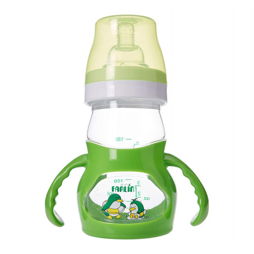 زجاجة رضاعة بلاستيك للاطفال من فارلين ، 180مل - اخضر