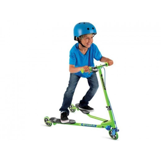 Yvolution Yfliker Scooter A1 Air 2018 Refresh, Blue & Green Color, 3 Wheels