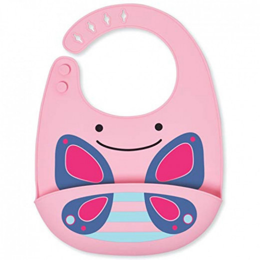 SkipHop Zoo Fold and Go Silicone Bib - Butterfly
