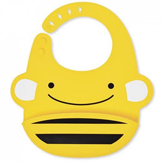 SkipHop Zoo Fold and Go Silicone Bib - Bee