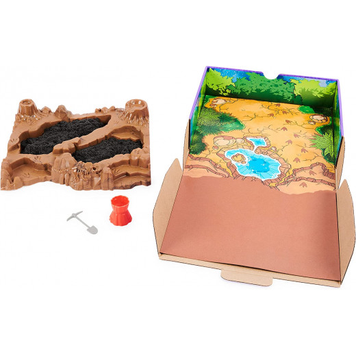 Spin Master Kinetic Sand Dinosaur Dig Playset with 10 Hidden Dinosaur Bones to Uncover for Kids