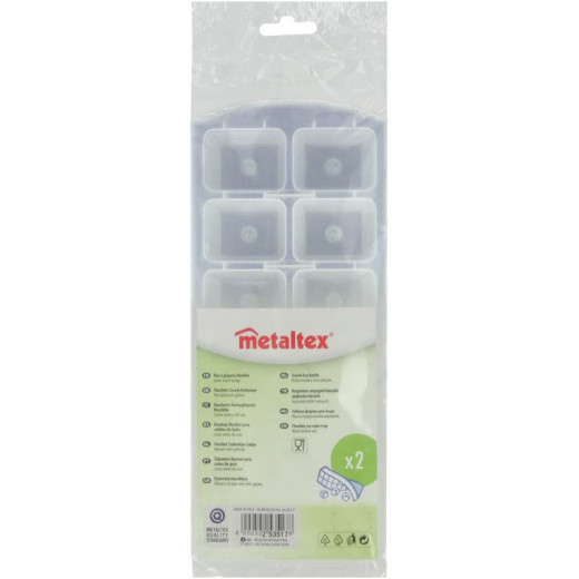 Metaltex Ice Cube Tray, White Color, 22 X 9 X 3 Cm, 2 Pieces