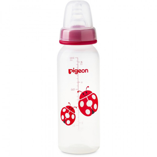 Pigeon Decorated Bottle - (Slim Neck) 240ml 1PC - Red