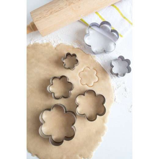 Metaltex Stainless Steel Set Of Cookie, Flower Shape, 5 Pieces