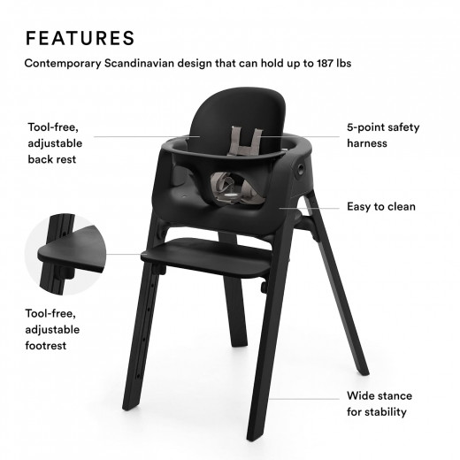Stokke Steps Chair Baby Set - Black