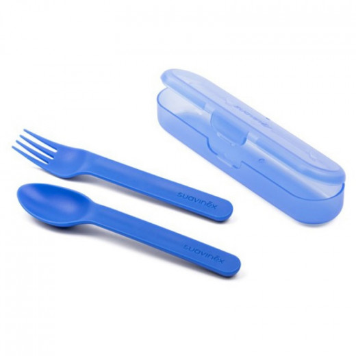 Suavinex Cutlery Set With Carrying Case Blue
