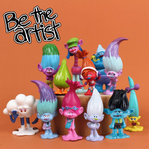 Trolls DreamWorks with Tiny Dancers Figures, 6 Characters  2.5 inch