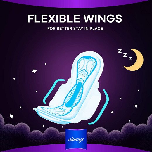 Always Maxi Thick Night Longer Sanitary Pads With Wings, 24 Pads