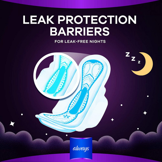 Always Maxi Thick Night Longer Sanitary Pads With Wings, 24 Pads