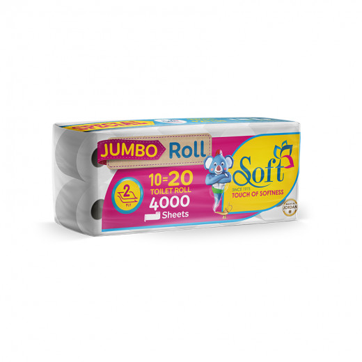 Soft Toilet Paper, 2 Ply, 10 Roll