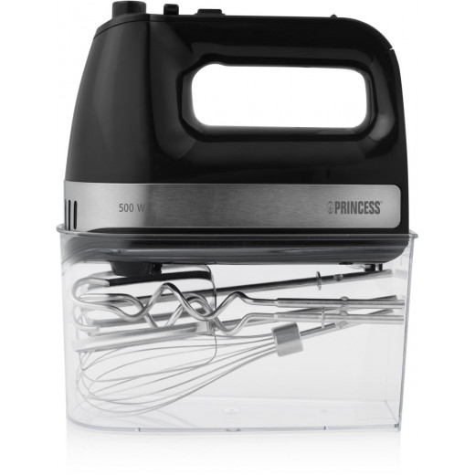 Princess Hand Mixer,  500 Watts, 5 Speeds, Black Color