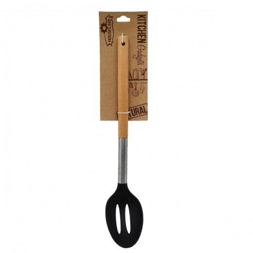 House Care Kitchen Leakage Spoon With Wooden Hand