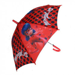 Kids Umbrella With Whistle, Assorted Designs, Red Color