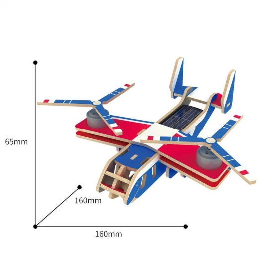 لعبة الاطفال احجية الطائرة الخشبية الشمسية من روبو تايم