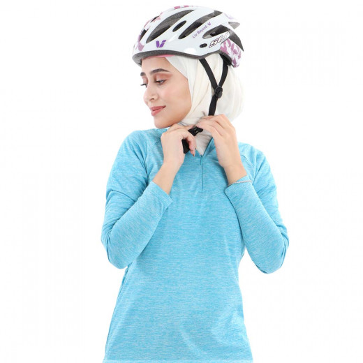 RB Long Sleeve Cycling Jersey, Azure Blue Color