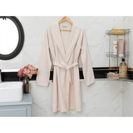 Madame Coco Belda Shawl Collar Bathrobe, Light Pink Color