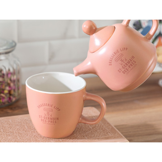 ابريق شاي و مج باللون الزهري من مدام كوكو