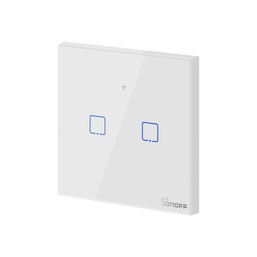 Sonoff T1EU2C-TX Smart Wall Switch - 2CH WiFi & RF 433