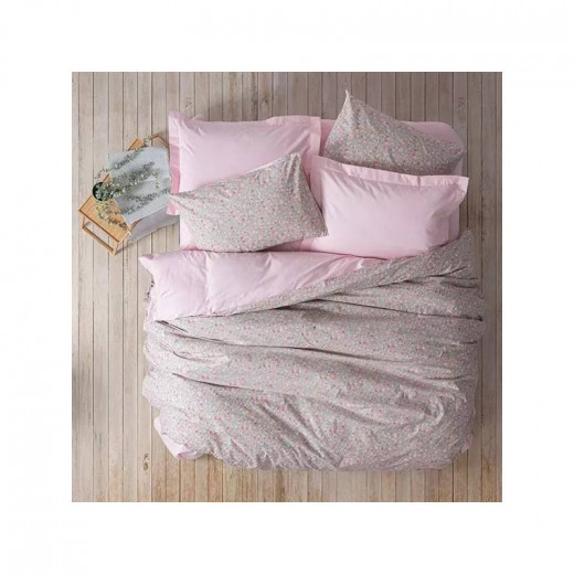 Nova Home Duvet Cover, Single /Twin Single, Grey & Pink Color ,3 Pieces
