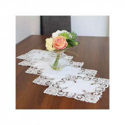 Nova Home  "Berna" Lace Coffee Table Tablecloth Set, Ivory Color, 4 Pieces