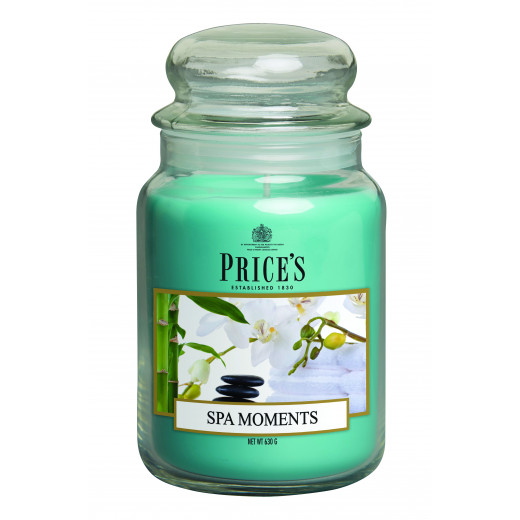 Price's Large Scented Candle Jar with Lid, Spa Moments