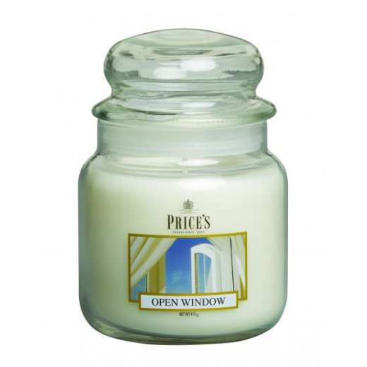 Price's Medium Scented Candle Jar With Lid - Open Window