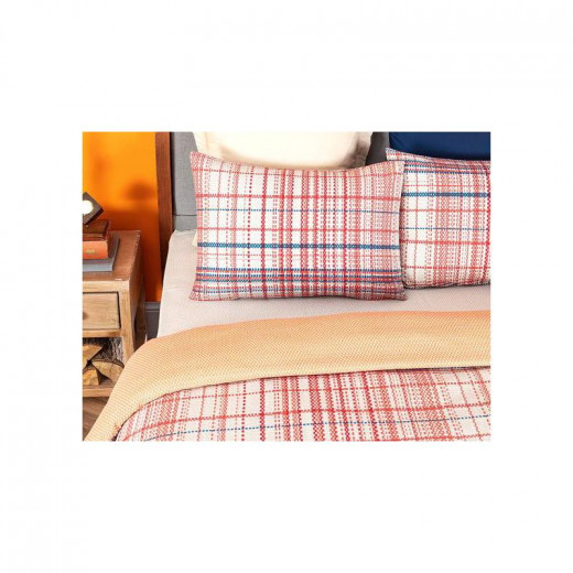 Madame Coco Bret Single Flannel Duvet Cover Set, Orange Color